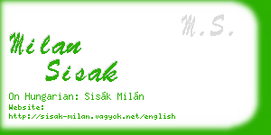 milan sisak business card